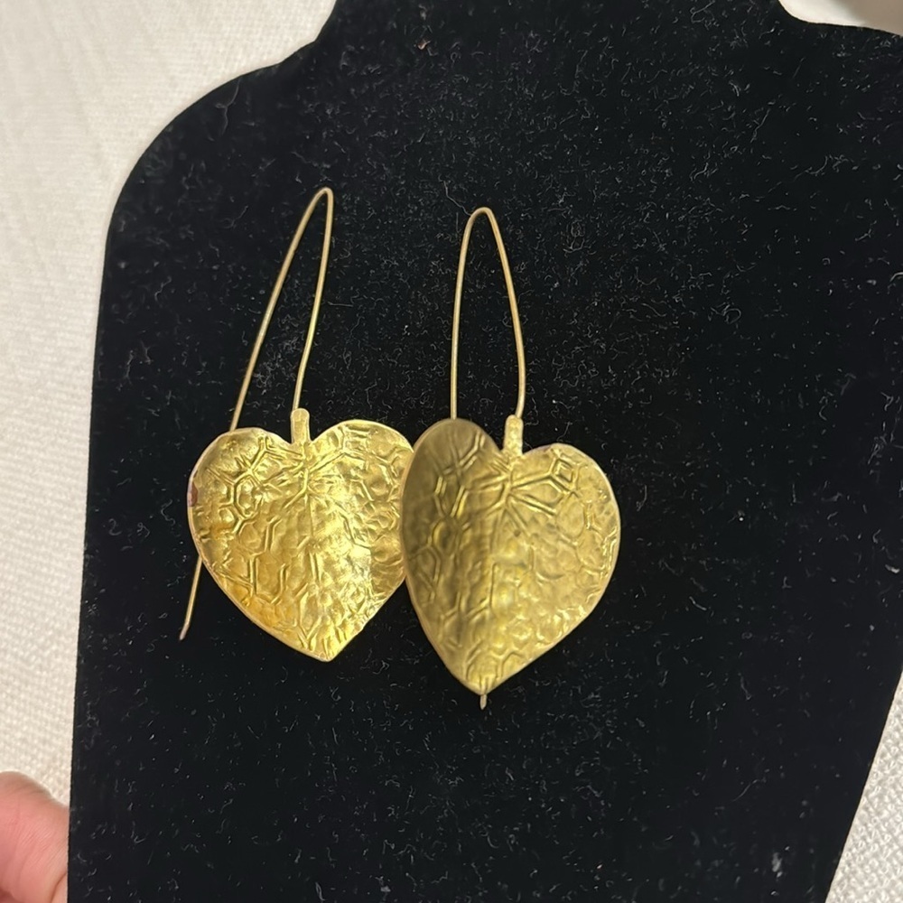 VINTAGE LEAF EARINGS HANDMADE - Picture 2 of 15